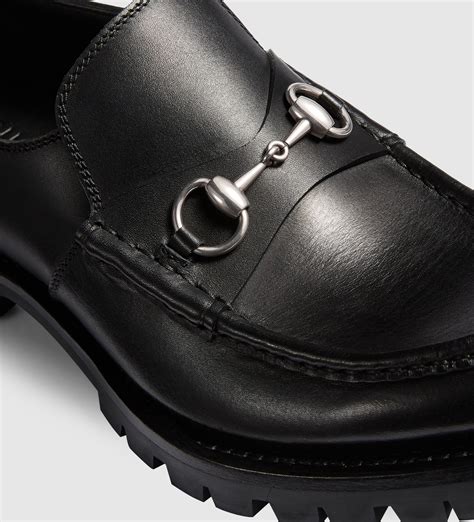 gucci lug sole loafer men's|gucci rubber horsebit loafers.